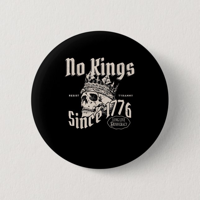 Badge Rond 5 Cm Pas de rois en Amérique depuis 1776 Esprit de libe (Devant)