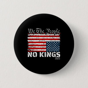 Badge Rond 5 Cm Pas De Rois En Amérique Distress Drapeau À L'Arriè