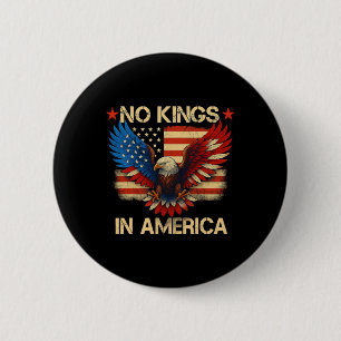 Badge Rond 5 Cm Pas de rois en Amérique Drapeau des États-Unis Dém