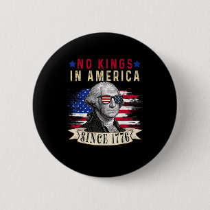 Badge Rond 5 Cm Pas de rois en Amérique Drapeau USA Rétro Style Co