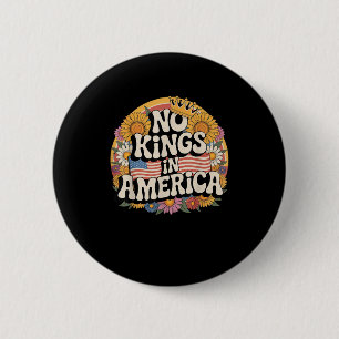 Badge Rond 5 Cm Pas de rois en Amérique Regard graphique patriotiq