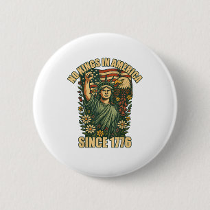 Badge Rond 5 Cm Pas de rois en Amérique Statue de la justice pour