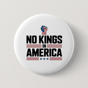 Badge Rond 5 Cm Pas de rois en Amérique USA Rétro Classique