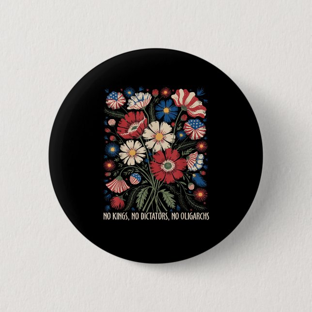 Badge Rond 5 Cm Pas de rois, pas de dictateurs, pas d'oligarques e (Devant)