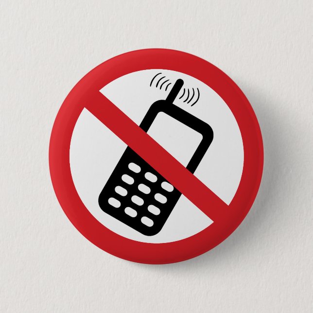 Badge Rond 5 Cm Pas de téléphones portables (Devant)