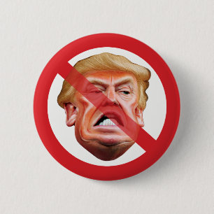 Badge Rond 5 Cm Pas de Trump - Anti Trump Pas de symbole Ligne dia