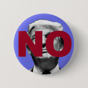 Badge Rond 5 Cm Pas de Trump (violet et rouge)