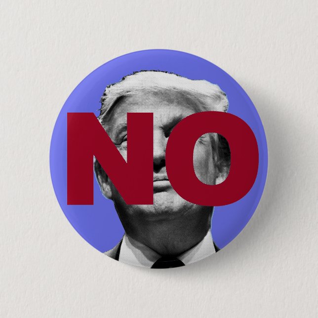 Badge Rond 5 Cm Pas de Trump (violet et rouge) (Devant)