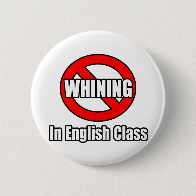 Badge Rond 5 Cm Pas De Whings En Classe Anglaise (Devant)