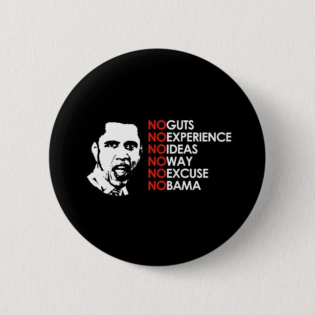 BADGE ROND 5 CM PAS D'EXPÉRIENCE, PAS D'OBAMA (Devant)