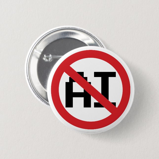 Badge Rond 5 Cm Pas d'IA Intelligence Artificielle - Résister à l' (Devant & derrière)