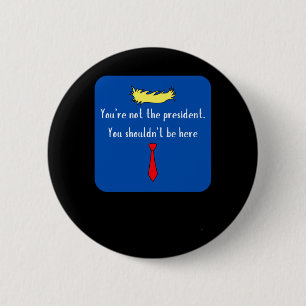 Badge Rond 5 Cm Pas le président - Bleu