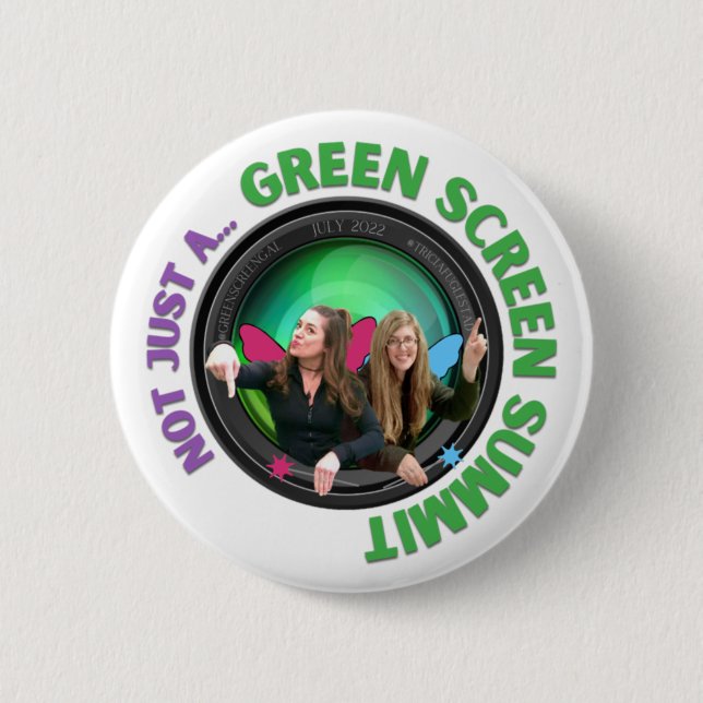 Badge Rond 5 Cm (pas seulement un) Sommet sur l'écran vert (Devant)