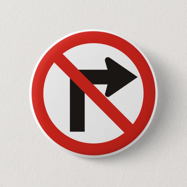 Badge Rond 5 Cm Pas tourne-à-droite (Devant)