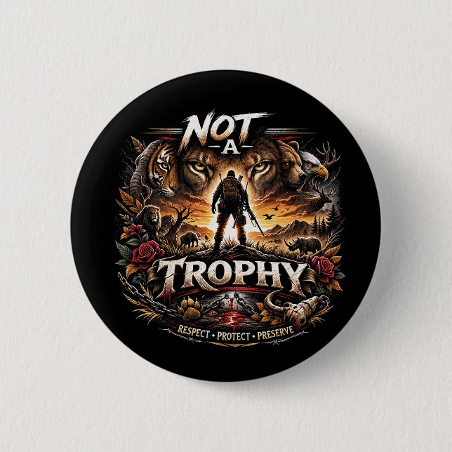 Badge Rond 5 Cm Pas un Trophée (Devant)