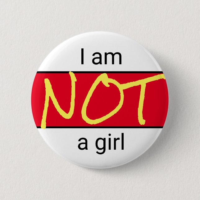 Badge Rond 5 Cm Pas une fille (Devant)