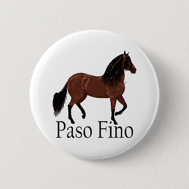 Badge Rond 5 Cm Paso Fino Bay "Paso Fino" (Devant)