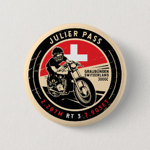 Badge Rond 5 Cm Passe Julier   Suisse   Motorcycle