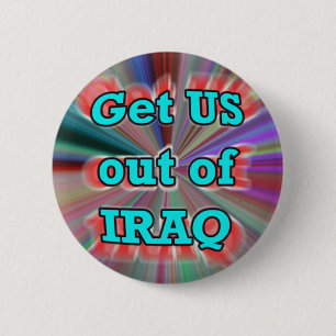 Badge Rond 5 Cm Passez les USA hors du bouton de l'IRAK