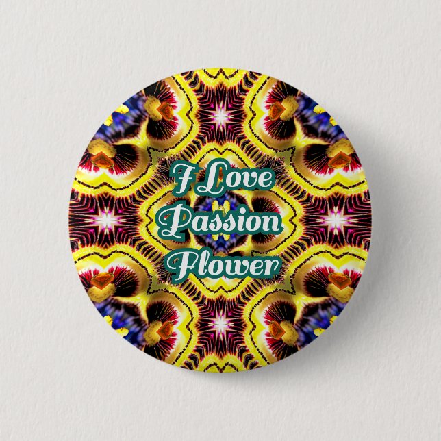 Badge Rond 5 Cm Passiflora Caerulea Motif (Devant)
