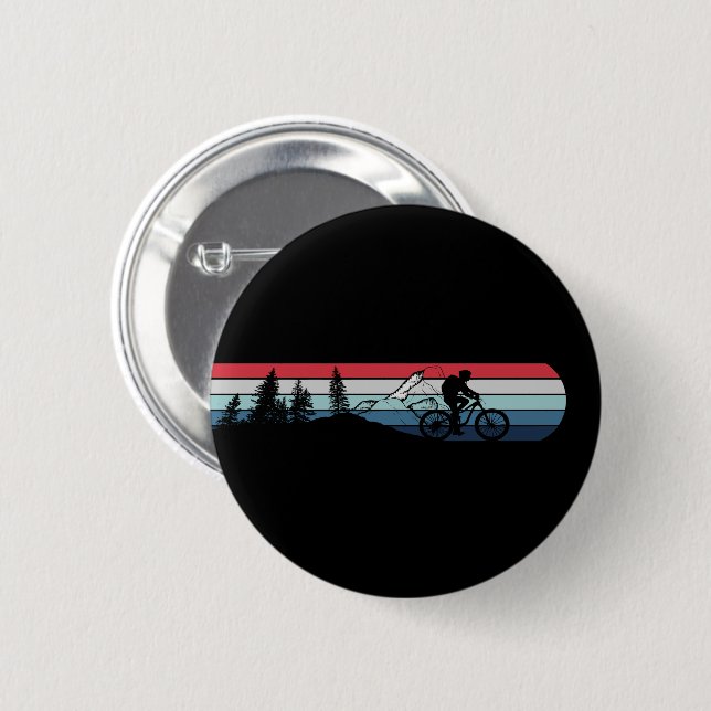 Badge Rond 5 Cm passionné de vélo tout terrain (Devant & derrière)
