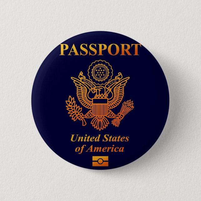 BADGE ROND 5 CM PASSPORT(USA) (Devant)