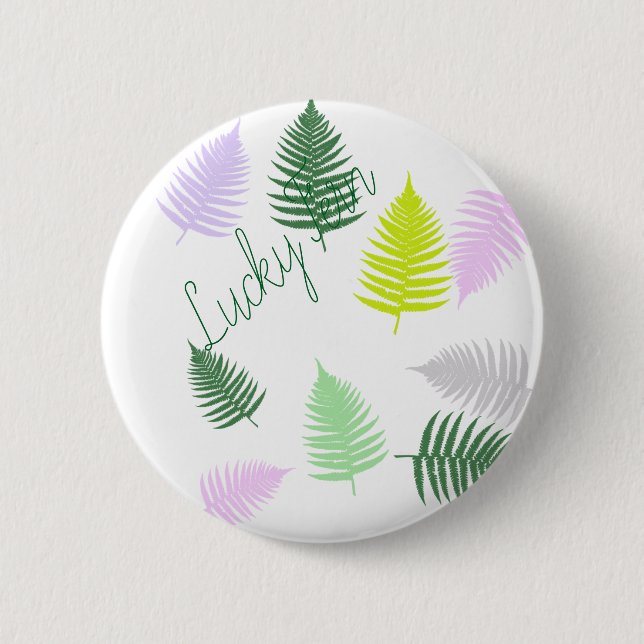 Badge Rond 5 Cm Pastel Colors Lucky Fern (Devant)