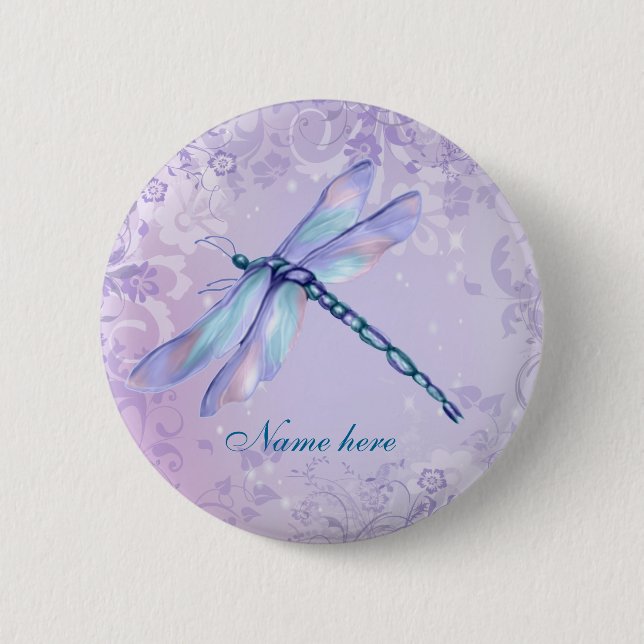 Badge Rond 5 Cm Pastel Dragonfly- - Personnaliser (Devant)