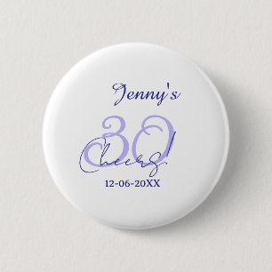 Badge Rond 5 Cm Pastel félicite 30 ans violet élégant nom da