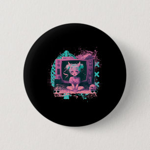 Badge Rond 5 Cm Pastel Goth Kawaii Déplaisant Menhera Sad Anime D