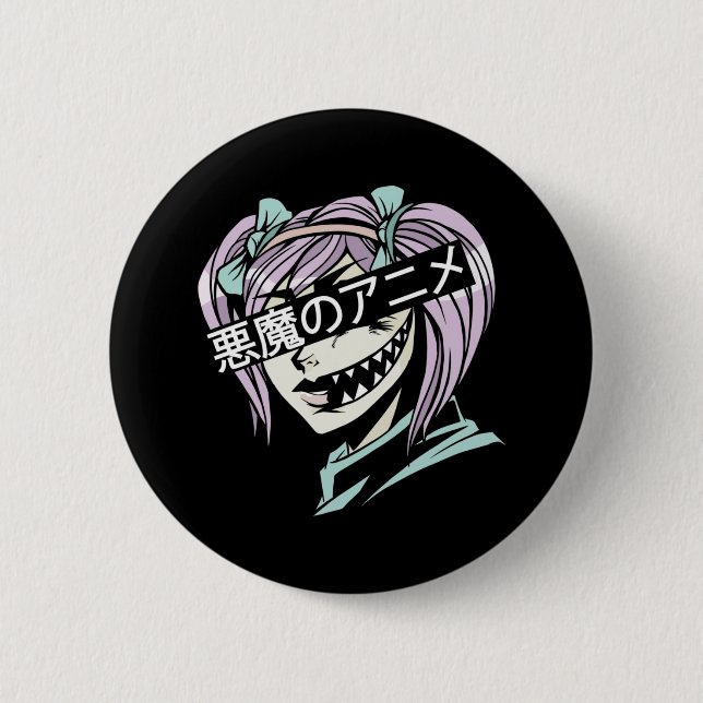 Badge Rond 5 Cm Pastel Goth Manga Esthétique Girl Anime Déplaisant (Devant)