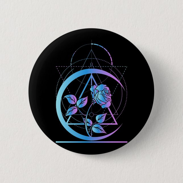 Badge Rond 5 Cm Pastel Goth Moon Rose esthétique croissant (Devant)