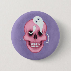 Badge Rond 5 Cm Pastel goth skull