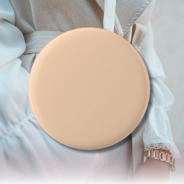 Badge Rond 5 Cm Pastel Peach Couleur solide | Classique | Élégant (Créateur téléchargé)
