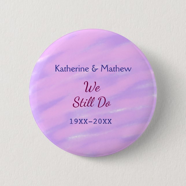 Badge Rond 5 Cm Pastel rose violet Vow renouvellement anniversaire (Devant)