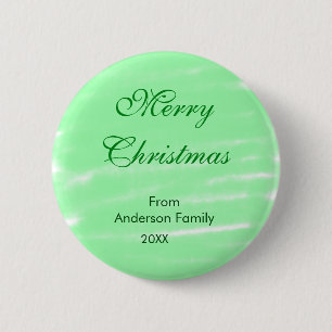 Badge Rond 5 Cm Pastel vert aquarelle merry noël moderne deux