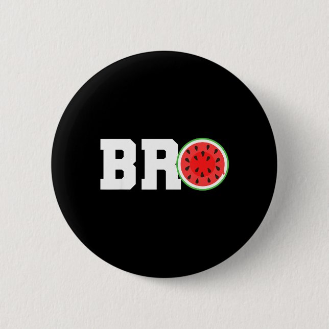 Badge Rond 5 Cm Pastèque drôle frère mignon vacances d'été frère (Devant)