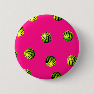 Badge Rond 5 Cm pastèque rose motif