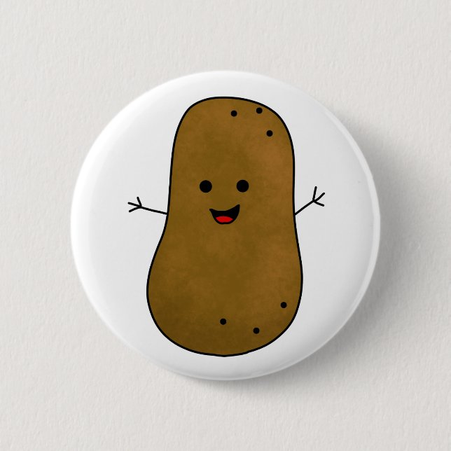 Badge Rond 5 Cm Patate heureuse mignonne (Devant)