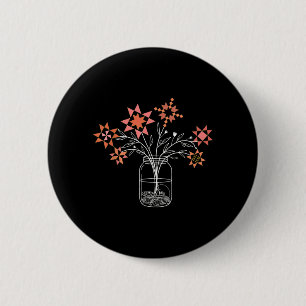 Badge Rond 5 Cm Patchwork sy Jar Funny Quilt Block Fleur