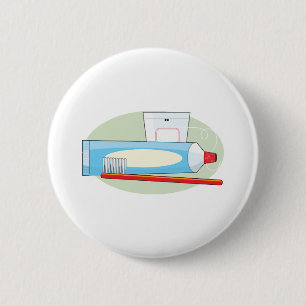 Badge Rond 5 Cm Pâte dentifrice et brosse