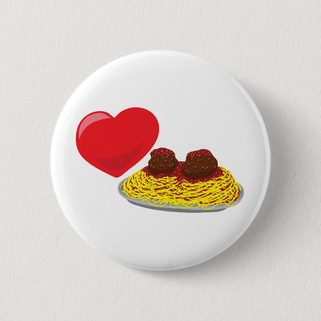 Badge Rond 5 Cm Pâtes d'amour !  Personnalisable : (Devant)