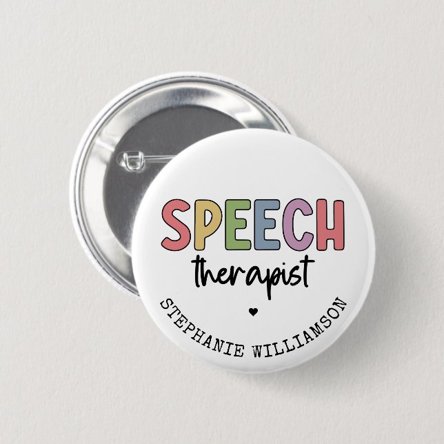 Badge Rond 5 Cm Pathologiste orthophoniste sur mesure SLP (Devant & derrière)
