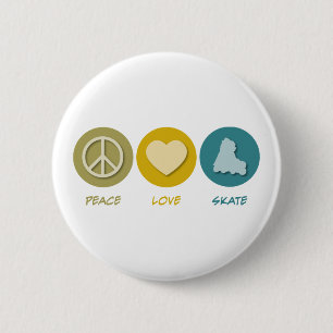 Badge Rond 5 Cm Patin d'amour de paix