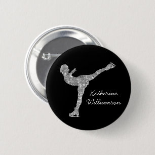 Badge Rond 5 Cm Patinage artistique personnalisé Patinage sur glac