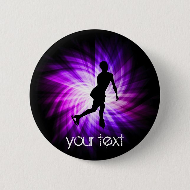 Badge Rond 5 Cm Patinage artistique violet (Devant)