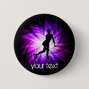 Badge Rond 5 Cm Patinage artistique violet