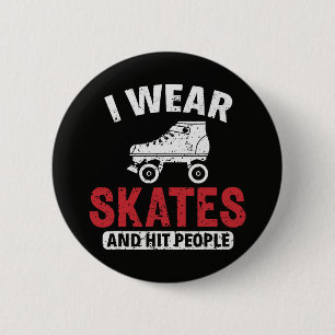 Badge Rond 5 Cm Patinage Derby Roller Patineuse