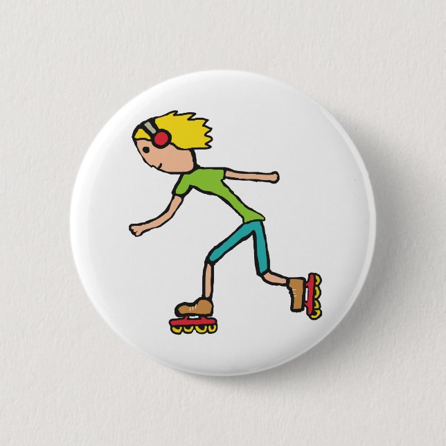 Badge Rond 5 Cm Patinage en ligne (Devant)