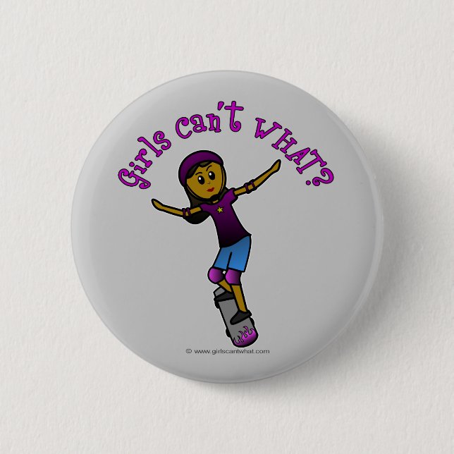 Badge Rond 5 Cm Patinage noir avec casque (Devant)